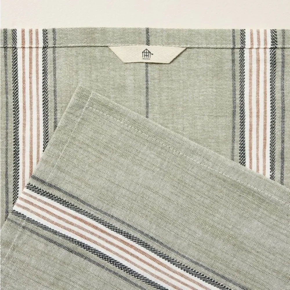Heath & Hand NWT Magnolia Sage Stripes Hand Towel